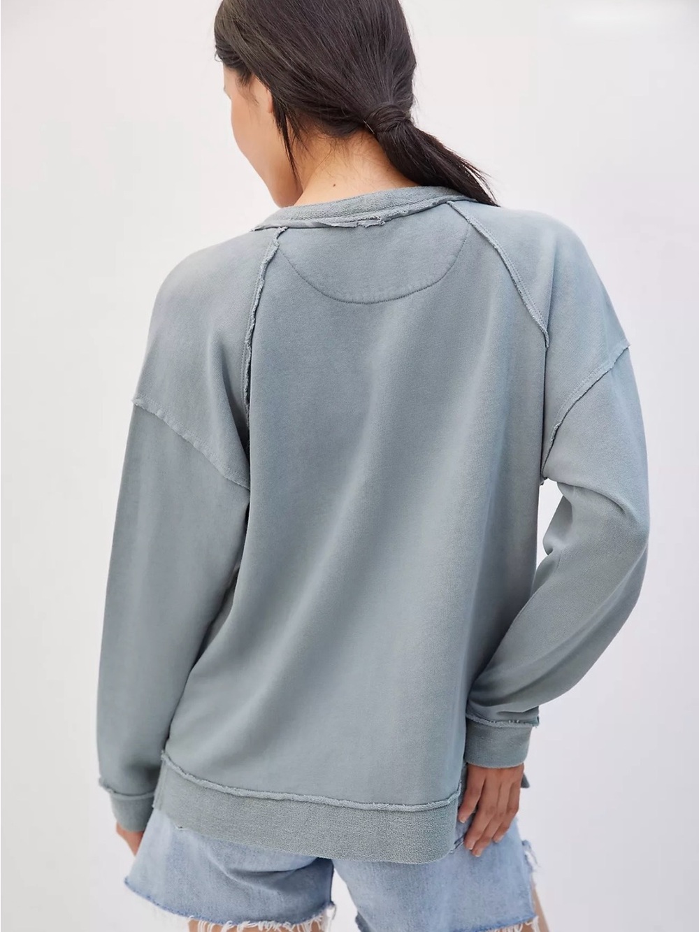 Anthropologie Pilcro Long Beach Button Front Cardigan Gray Medium Like New - Picture 3 of 13